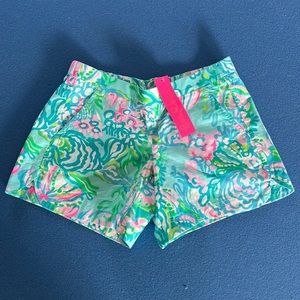 Lilly Pulitzer Ocean View Short XXS Blue Ibiza Aqua La Vista